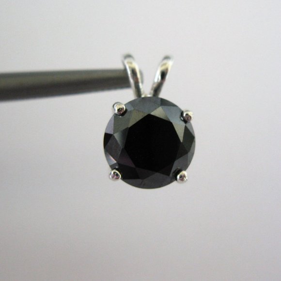 2.45ct Real Natural Black Diamond Necklace, Certificate, Free Diamond Tester - Picture 8 of 11